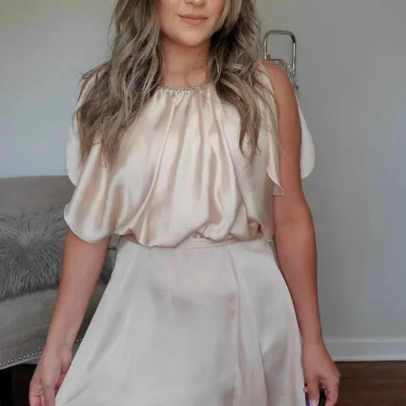 Pearl Pink Satin Dress - Picture 13 of 16